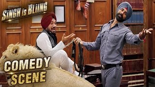 Akshay Funny Scene With Lion | Comedy Scene | Singh Is Bliing | Lara Dutta, Amy Jackson | HD