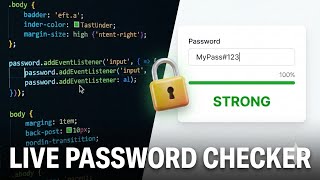 Build a Real-Time Password Strength Checker | HTML CSS JavaScript Project (Beginner Friendly)