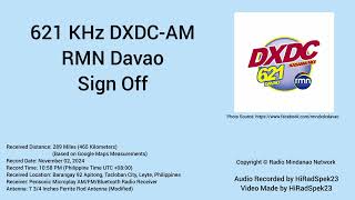 621 KHz DXDC-AM RMN Davao Sign Off