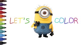 HOW TO DRAW MINION | DECPICABLE ME | DRAWING AND COLORING FOR KIDS