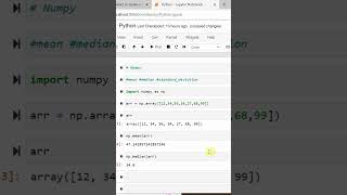 Numpy array finding mean and median using Python