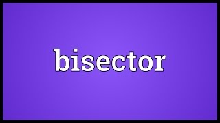 Bisector Meaning