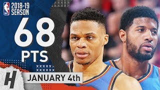 Russell Westbrook & Paul George Highlights Thunder vs Blazers 2019.01.04 - 68 Pts Combined!