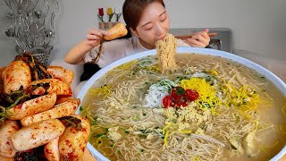 ASMR 분명 더워서 찍었는데 왜 춥죠🥶? 초계국수 알타리김치 리얼먹방 :) Chicken Cold Noodles, Radish kimchi MUKBANG