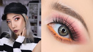 基本截斷式歐美眼妝 + 分享驚喜好用物品｜Pink orange cut crease makeup look｜Nitata