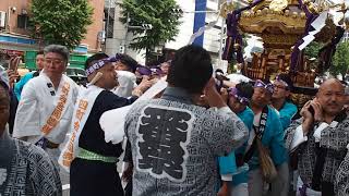 新宿　花園神社　大祭　宵宮　四町会合同渡御　神輿　2018.5.26