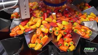 Automatic Weighing and Filling Fresh Bell Peppers - PrimoCombi with Dual Discharge