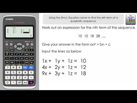 Find nth term of a Quadratic Sequence using a Classwiz Calculator - Equation Solver Trick fx-991EX Find nth term of a Quadratic Sequence using a Classwiz Calculator - Equation Solver Trick fx-991EX