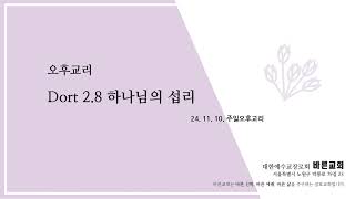 [24년 11월 10일] 오후교리 Dort 2.8 '하나님의 섭리'  @그리스도 #그리스도 #돌트레히트