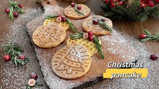 🎄Christmas pancake🥞/圣诞松饼🧇最简单的圣诞早餐/The easiest Christmas breakfast