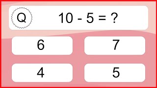 20 Subtraction Quiz Exercises for Kids: Numbers Up to 20