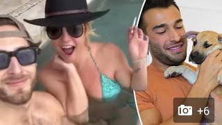 Britney Spears smokes in pool with hunky shirtless man| newest celebrity news | e entertainment news