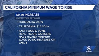 California minimum wage to rise by 40 cents in the new year