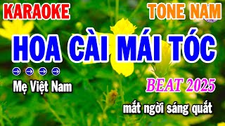 Hoa Cài Mái Tóc Karaoke Tone Nam ( Gm ) Nhạc Sống Cha Cha Beat Chuẩn 2025 | Thanh Hải Organ