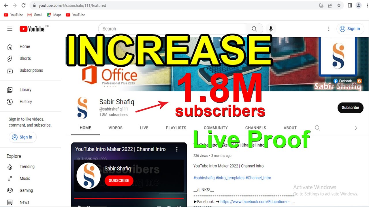 How To Increase Subscribers On Youtube Channel Live Proof 1 8m How To Increase Subscribers On Youtube Channel Live Proof 1 8m