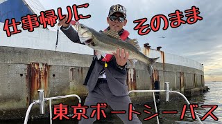 仕事帰りにスーツのまま東京湾のボートシーバス釣りに行ってきました！