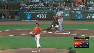 MIA@SF: Stanton launches an early two-run homer