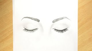 How to Draw Closed Eyes for Beginners | Step by Step