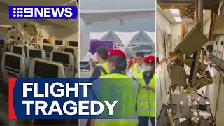 Man dies after extreme turbulence on Singapore Airlines flight | 9 News Australia