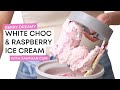 WHITE CHOCOLATE & RASPBERRY Ice Cream, with xanthan gum | No eggs, perfect mouthfeel, very berry!