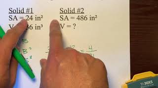 Finding the volume given information about two similar solids