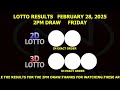 lotto result today 2 00 pm draw february 28 2025 friday pcso live