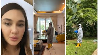 Luna Maya Bersih-Bersih di Dalam dan Luar Rumahnya Yang Asri