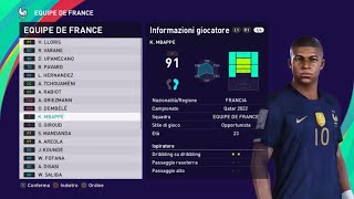 Equipe de France #fifa #worldcup2022 #efootball2023 PES 2021 #ps4 #ps5 #pc Patch Option File