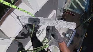 Rope Access glass cleaning rope to rope transfer #ascend