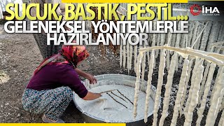 Kazanlar Sucuk ve Bastık Yapımı İçin Kaynıyor