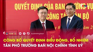 Công bố Quyết định điều động, bổ nhiệm tân Phó trưởng Ban Nội chính Tỉnh uỷ