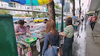 曼谷街头美食路边档炭火猪肉烧串早餐【泰国美食记录】Bangkok Street Food Stalls BBQ Pork Moo Ping