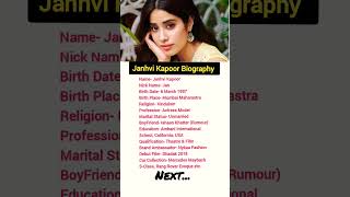 Janhvi Kapoor Short Biography #shorts #trending