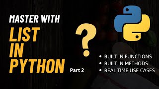Python Lists Part-2| Beginner to Pro with Examples | Python Programming Tutorial