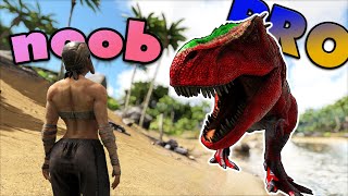ARK: HOW to Tame a REX like a Pro - PRO VS NOOB
