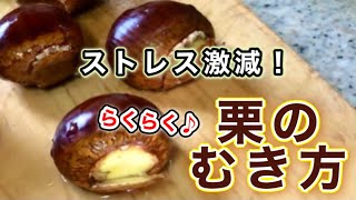 【栗】浸けるだけで簡単！面倒な皮むきが楽になる方法♪