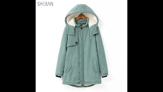 Новинка 2021, зимние женские куртки, пальто, простые парки, теплые пальто с капюшоном, с Aliexpress