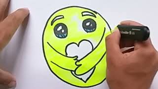 رسم ايموجي الفيسبوك القلب |  كيف ترسم ايموشن قلب تعلم رسم ايموجي سهل facebook emoji drawing
