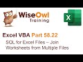 Excel VBA Introduction Part 58.22 - SQL for Excel Files - Join Worksheets from Multiple Files