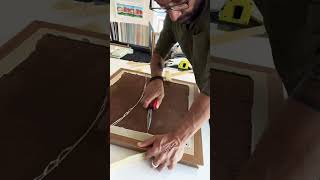 Upcycling art. Picture framing old art. Using a contemporary floating frame