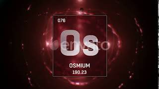 Osmium as Element 76 of the Periodic Table On Red Background | Motion Graphics - Envato elements