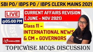 SBI PO/ IBPS CLERK/PO MAINS CURRENT AFFAIRS | Topicwise CA in MCQs |INTERNATIONALL NEWS