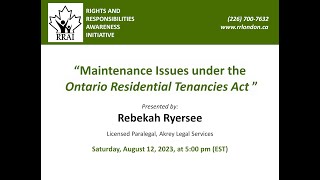 Maintenance Issues under the Ontario Residential Tenancies Act