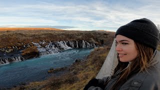 Hraunfossar Cascade and Barnafoss Waterfall in West Iceland - November 2022