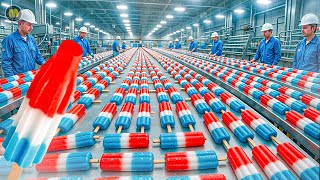 How Bomb Pops Are Made in Factory (Red, White & Blue Popsicles 🇺🇸) | Bomb Pops Factory Process