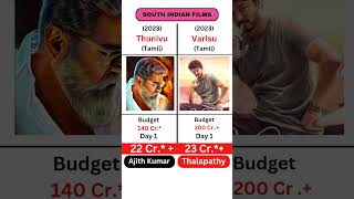 Ajit Kumar's Thunivu Vs Thalapathy Vijay's Varisu Movie Comparison | Box Office Collection #shorts