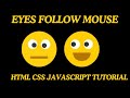 Create Animated Eyes that Follow Your Cursor | JavaScript Mousemove Tutorial #html #css #javascript