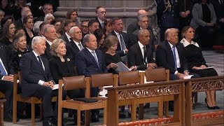 Former U.S. presidents sit together to honor Jimmy Carter