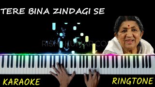 Tere Bina Zindagi Se Piano Instrumental | Karaoke | Lata Mangeshkar | Notes | Ringtone | Hindi Song