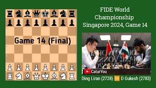 Game 14 | FIDE World Championship 2024 | Ding Liren VS Gukesh D | Singapore. #chesscom #dinggukesh